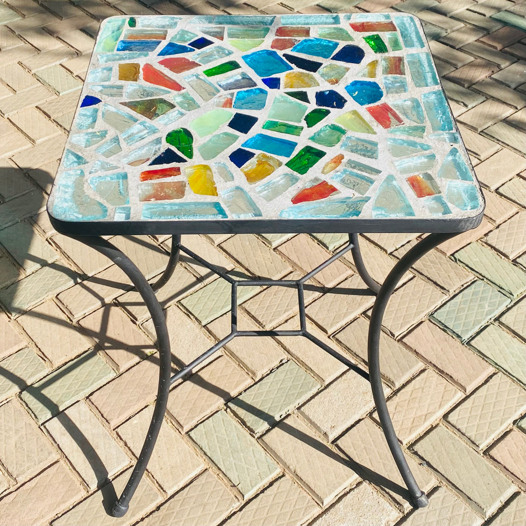 Dalle de Verre table ~ 60cm x 60cm square , 77cm high
