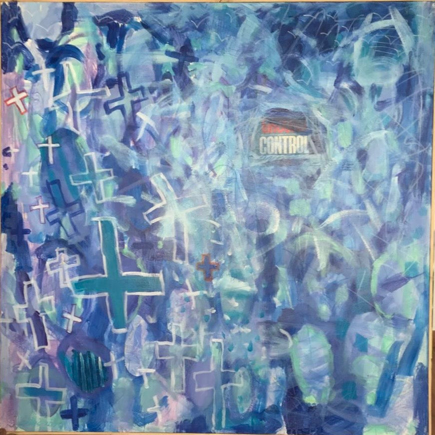 Painting - Mary Collis 'At The Point Of The Sword' - oil on canvas - 128cm x 128cm 2020