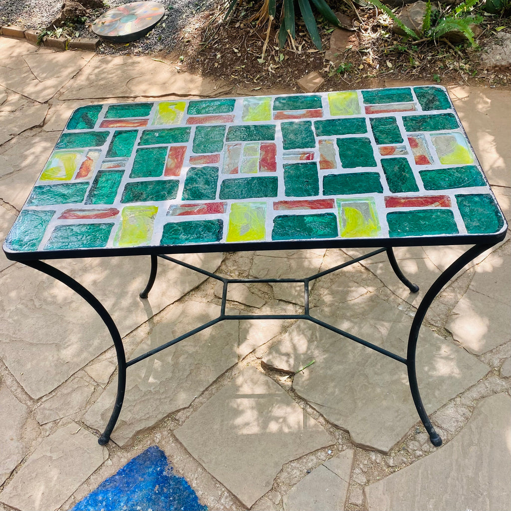 Dalle de Verre coffee table ~ 100 x 60cm rectangle, 77cm high