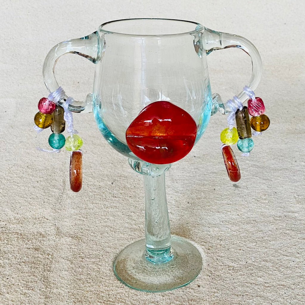 Blown glass - goblet 'Maasai' by Josja