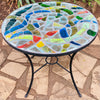 Dalle de Verre table ~ 80cm diameter, 77cm