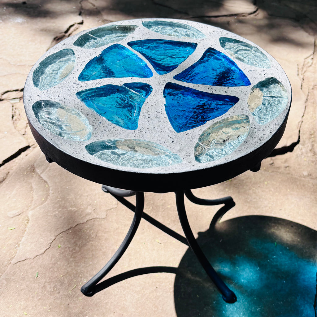 Dalle de Verre stool ~ 30cm diameter, 30cm high