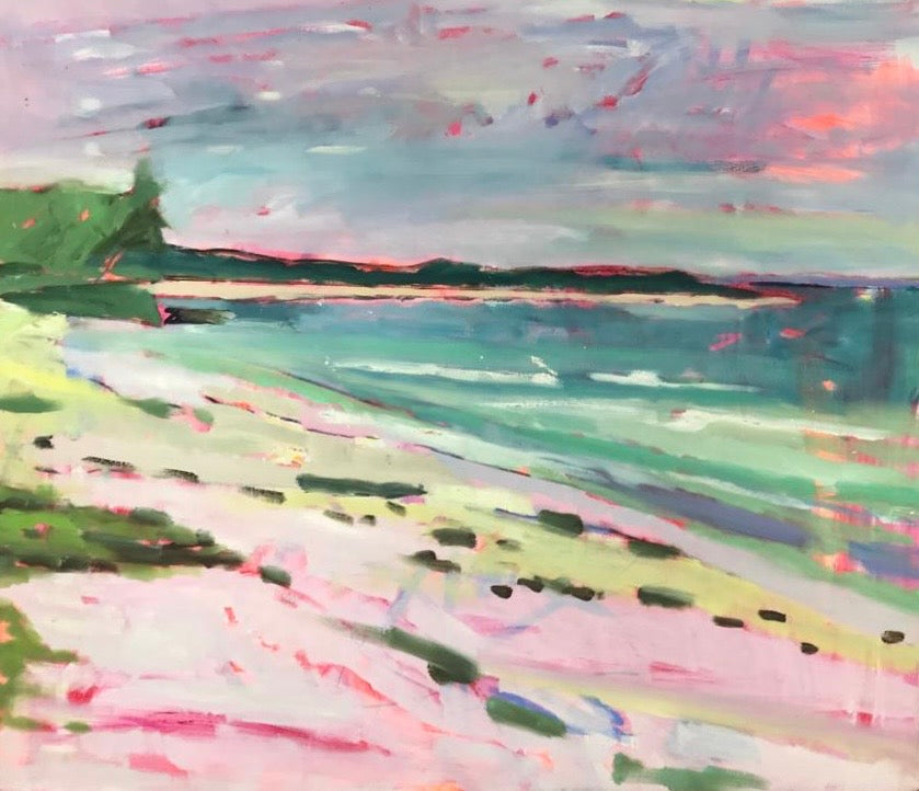 Painting - Mary Collis 'Sundowner At High Tide' - oil on canvas - 112.5cm x 97cm 2021