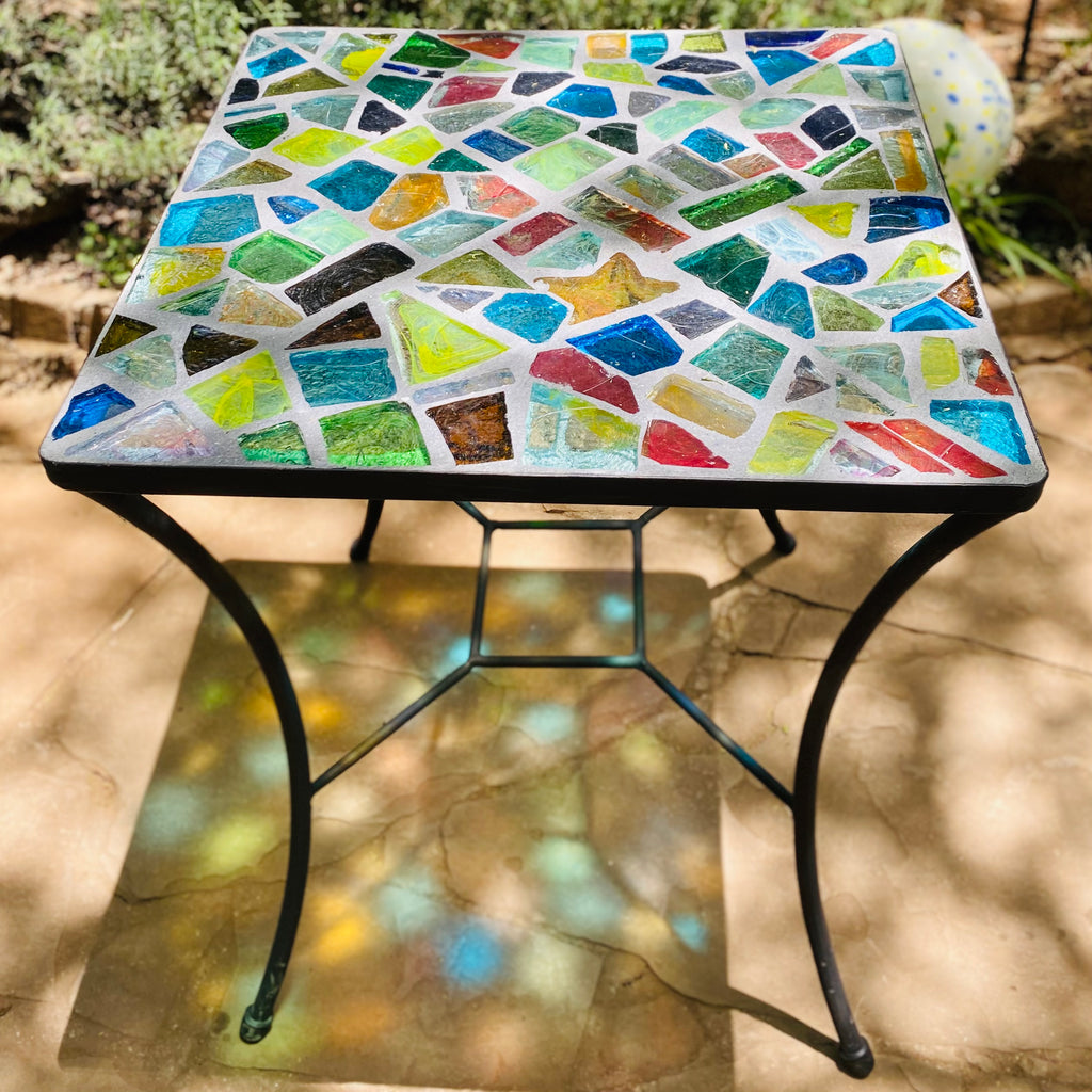 Dalle de Verre table ~ 66cm x 66cm square , 77cm high
