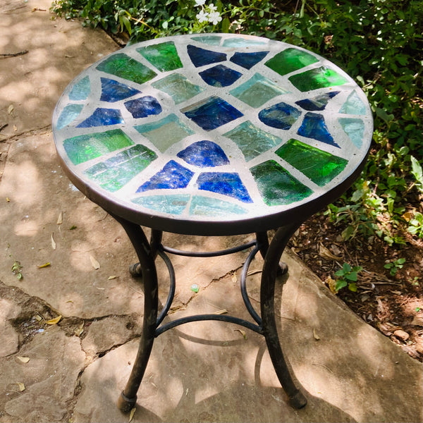 Dalle de Verre coffee table ~ 40cm diameter, 48cm high