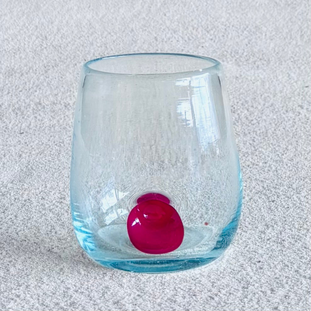 Blown glass - ‘Thumb’ler (short round dimple tumbler) ~ 300ml