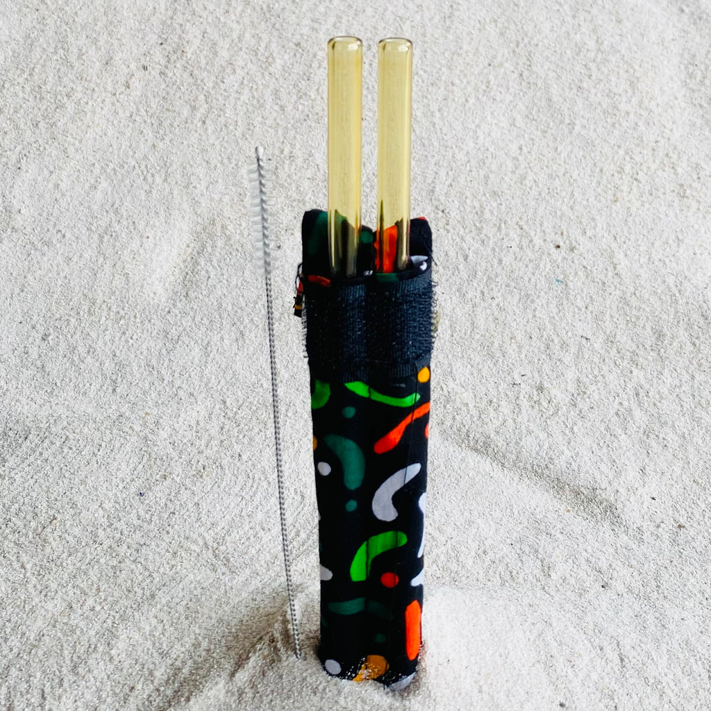 Glass straws - 2 in pouch