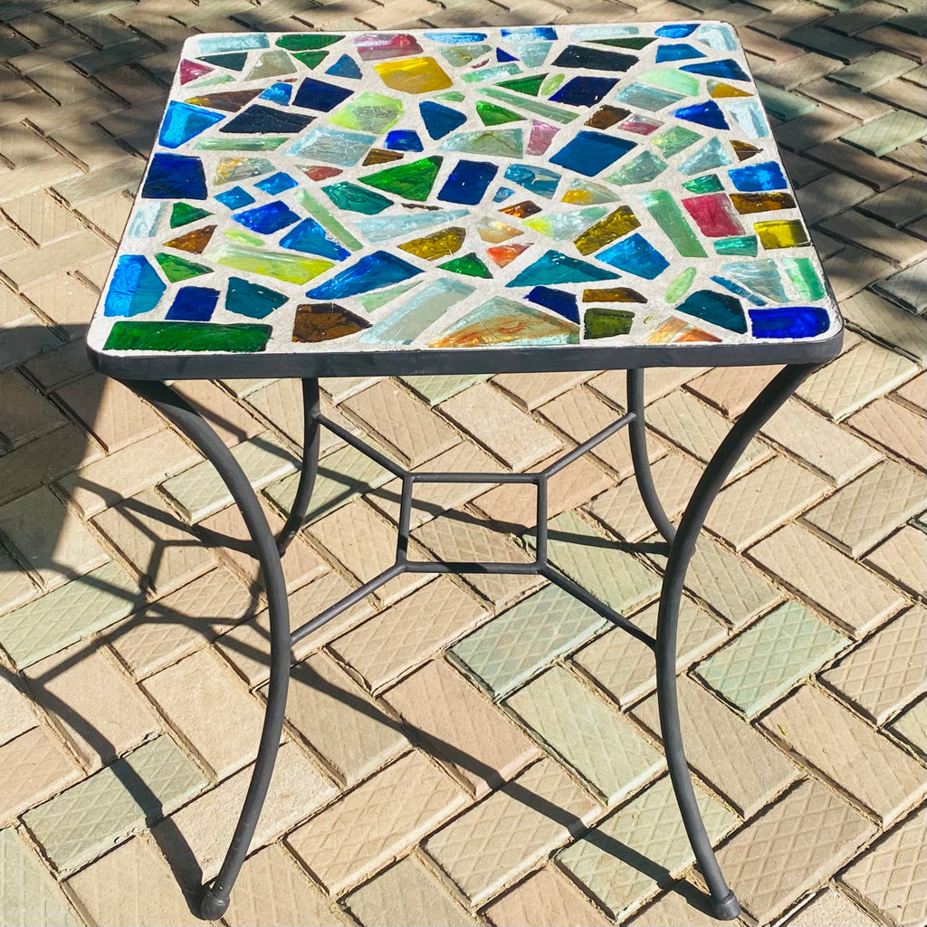 Dalle de Verre table ~ 60cm x 60cm square , 77cm high