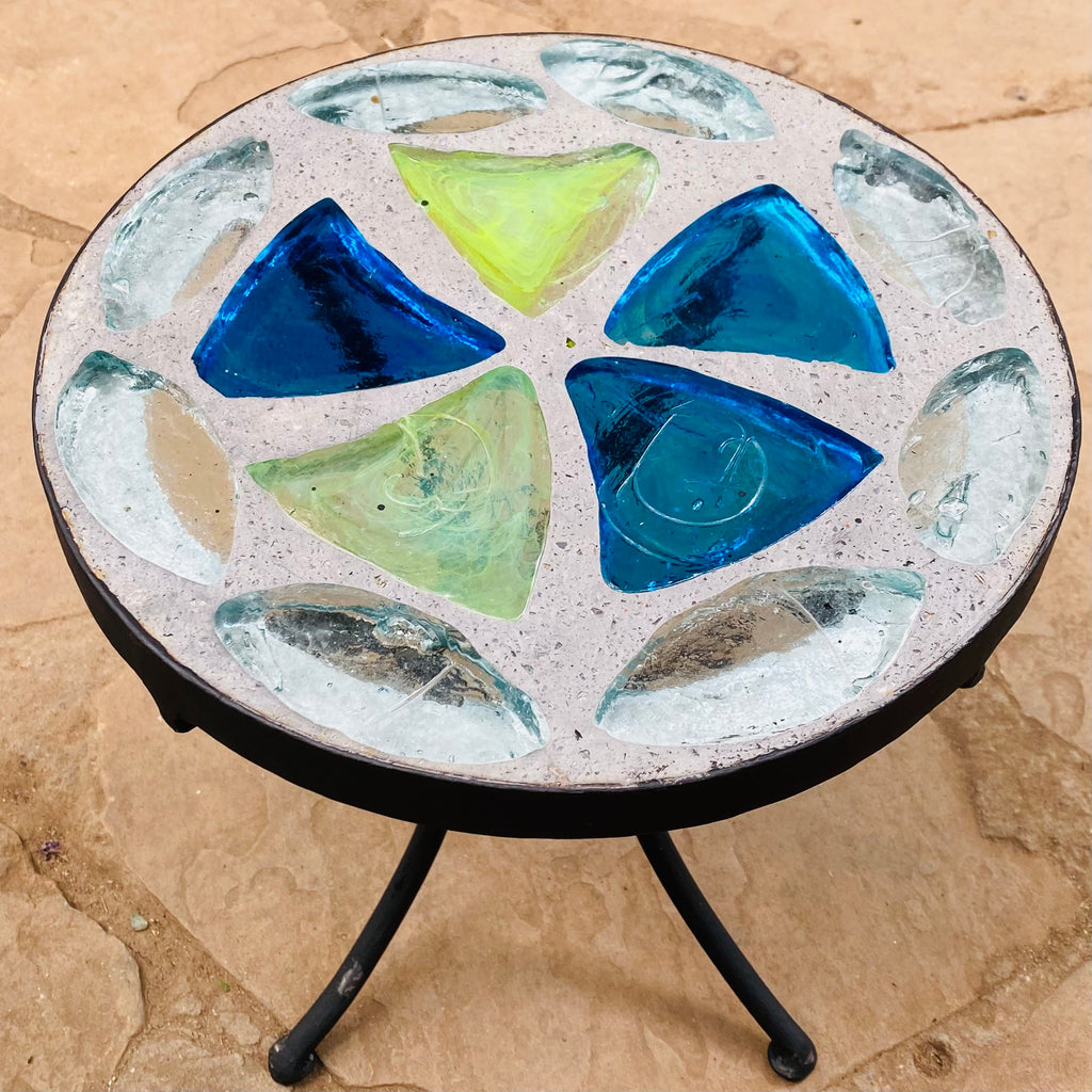Dalle de Verre stool ~ 30cm diameter, 30cm high