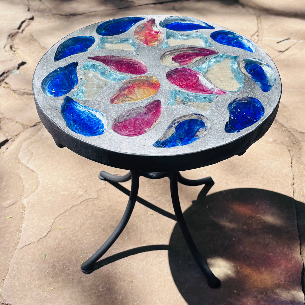 Dalle de Verre stool ~ 30cm diameter, 30cm high