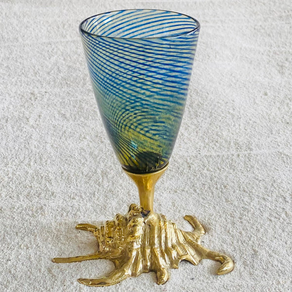 blown glass - brass base