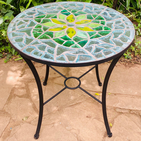 Dalle de Verre table ~ 80cm diameter, 77cm