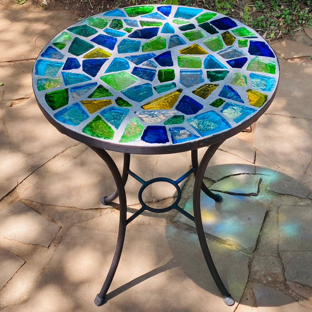 Dalle de Verre table ~ 60cm diameter, 77cm high
