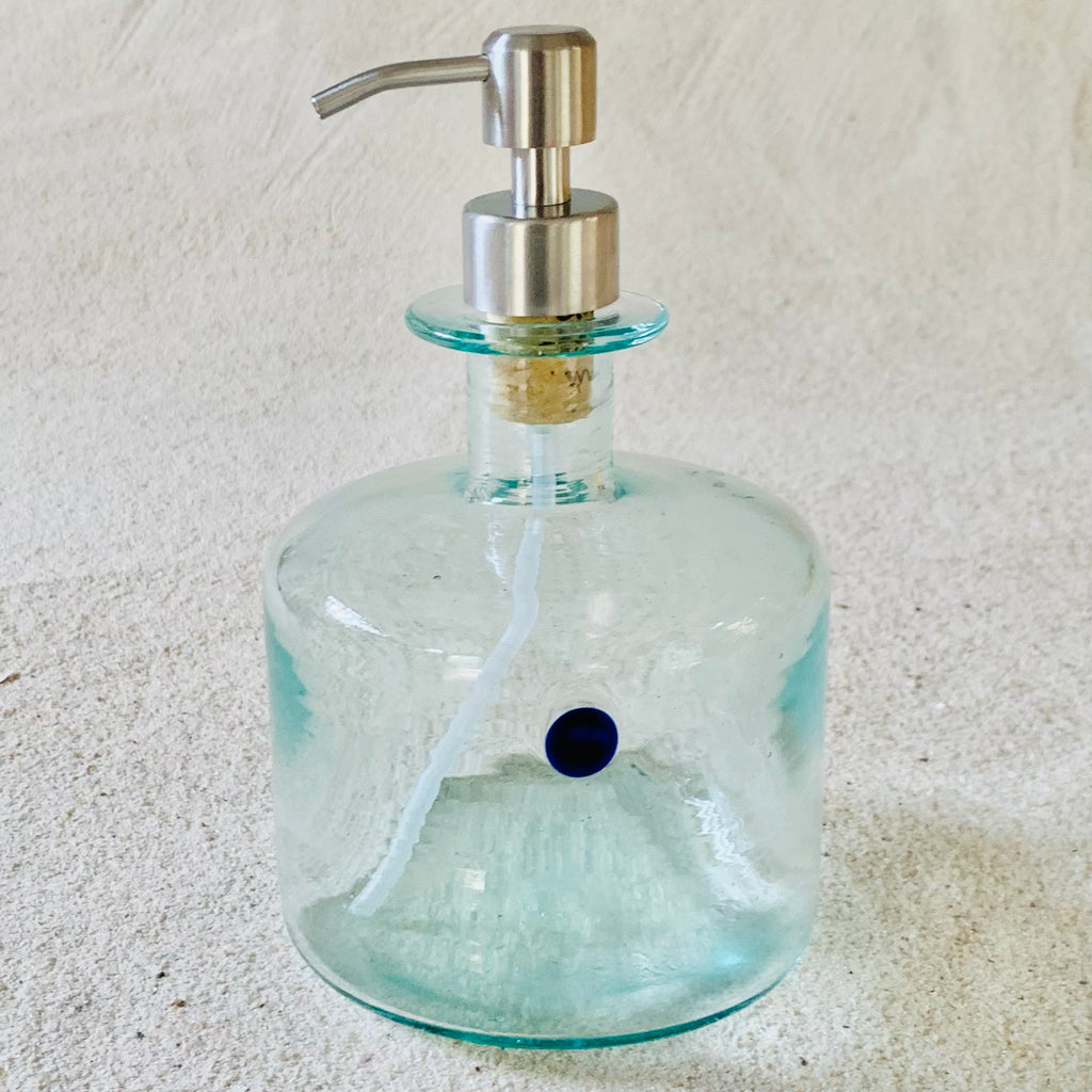 Blown glass - bottle with dispenser top
