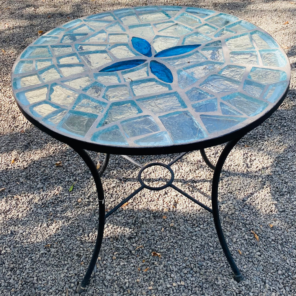 Dalle de Verre table ~ 80cm diameter, 77cm