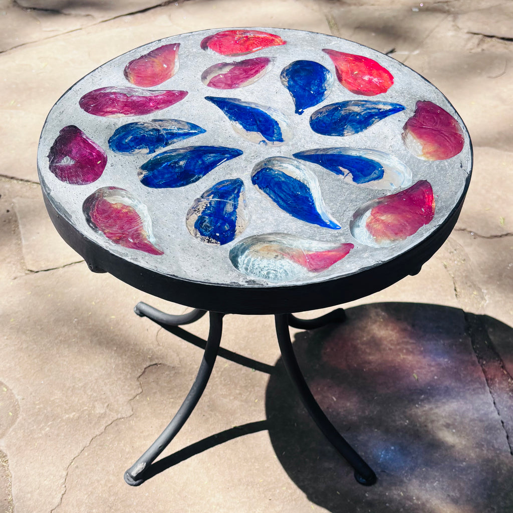 Dalle de Verre stool ~ 30cm diameter, 30cm high
