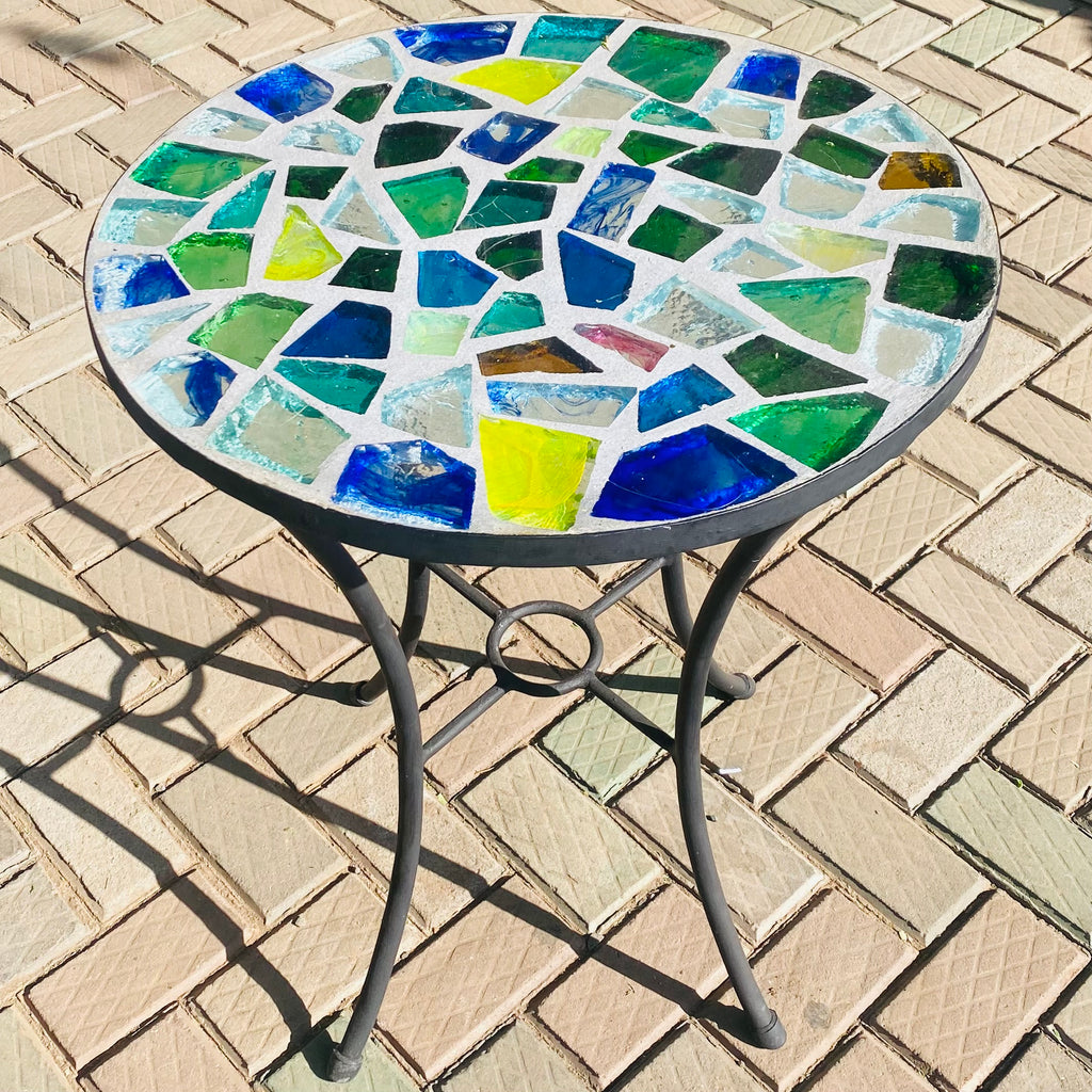 Dalle de Verre table ~ 60cm diameter, 77cm high