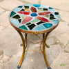 Dalle de Verre coffee table ~ 40cm diameter, 48cm high