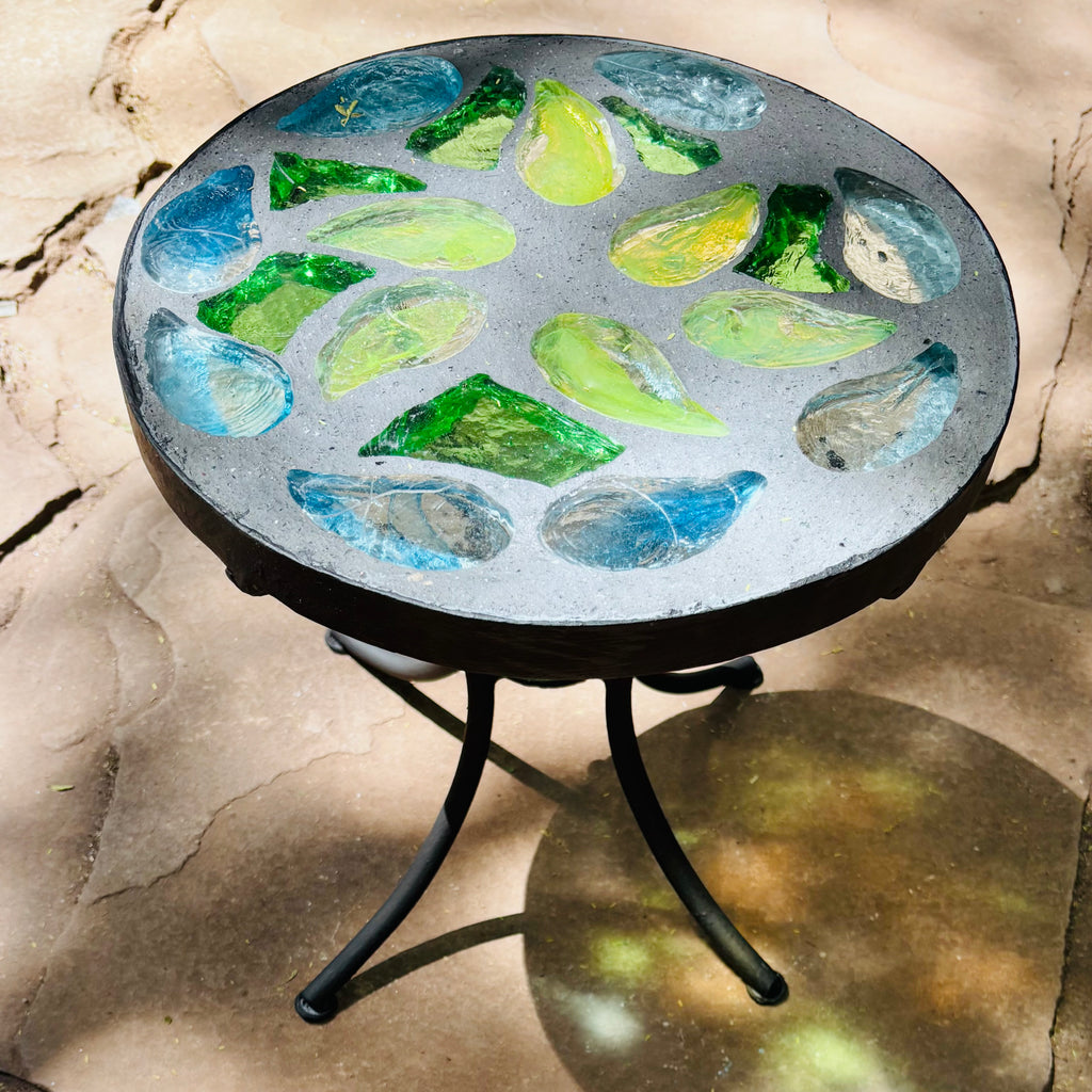 Dalle de Verre stool ~ 30cm diameter, 30cm high
