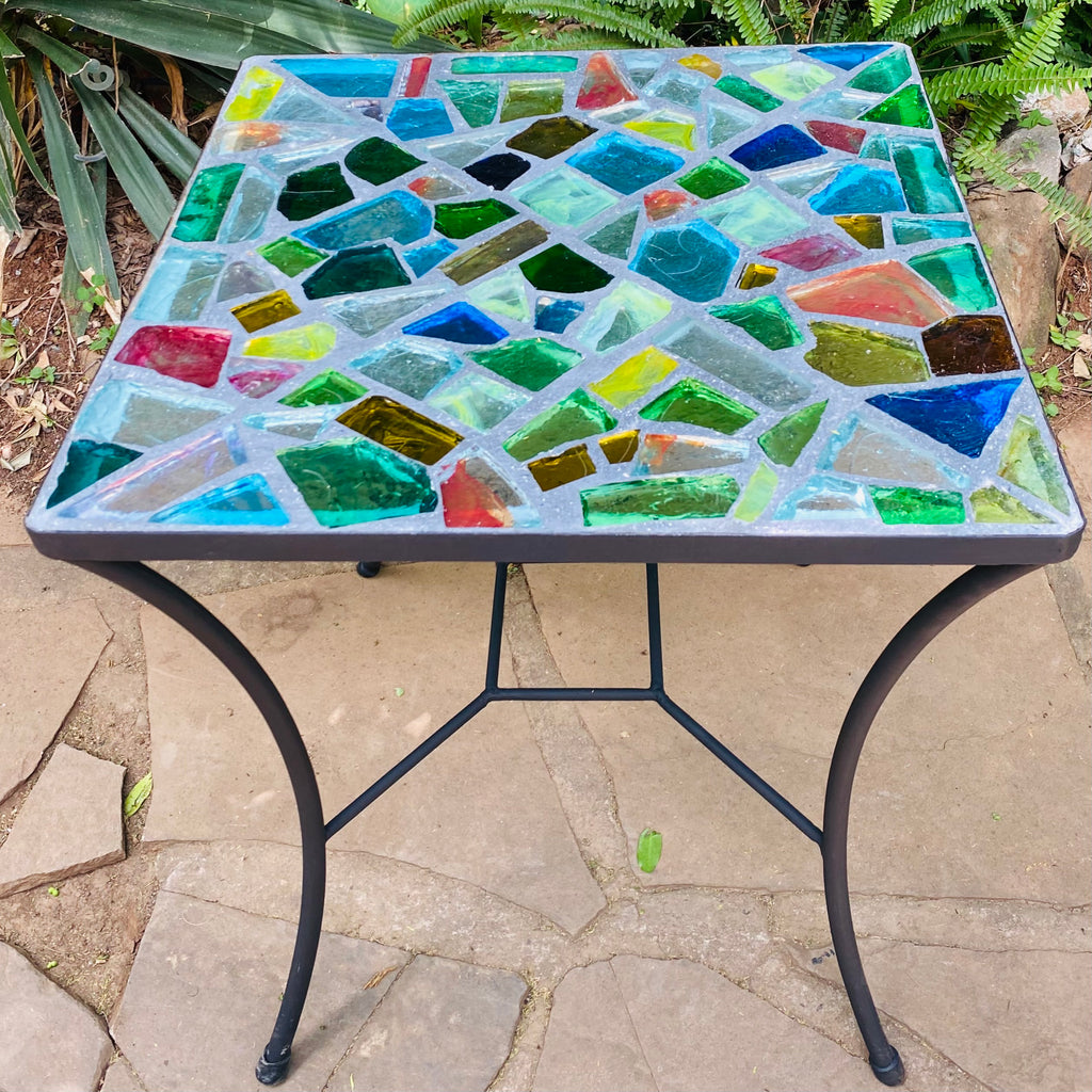Dalle de Verre table ~ 66cm x 66cm square , 77cm high
