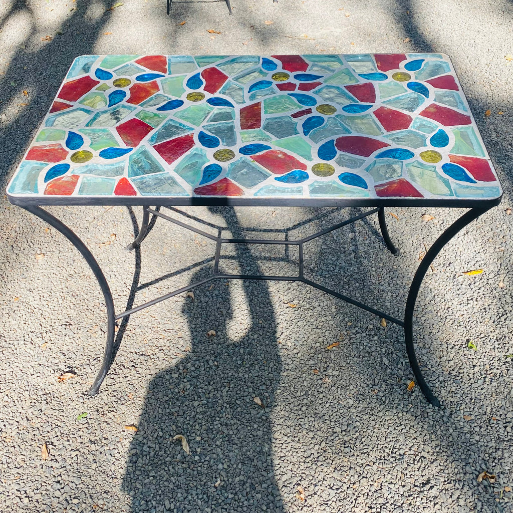 Dalle de Verre coffee table ~ 100 x 60cm rectangle, 77cm high