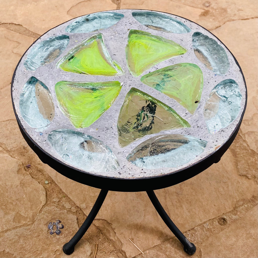 Dalle de Verre stool ~ 30cm diameter, 30cm high