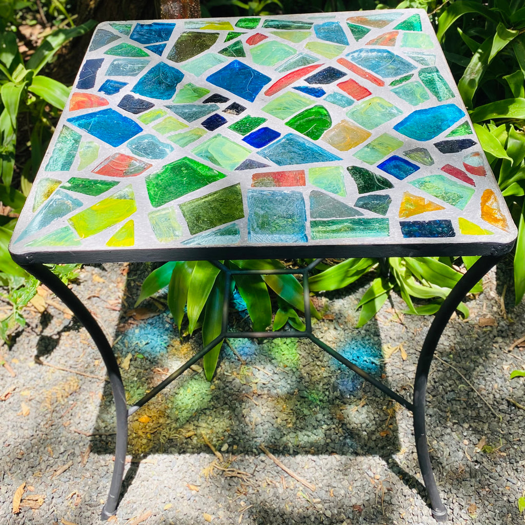 Dalle de Verre table ~ 66cm x 66cm square , 77cm high