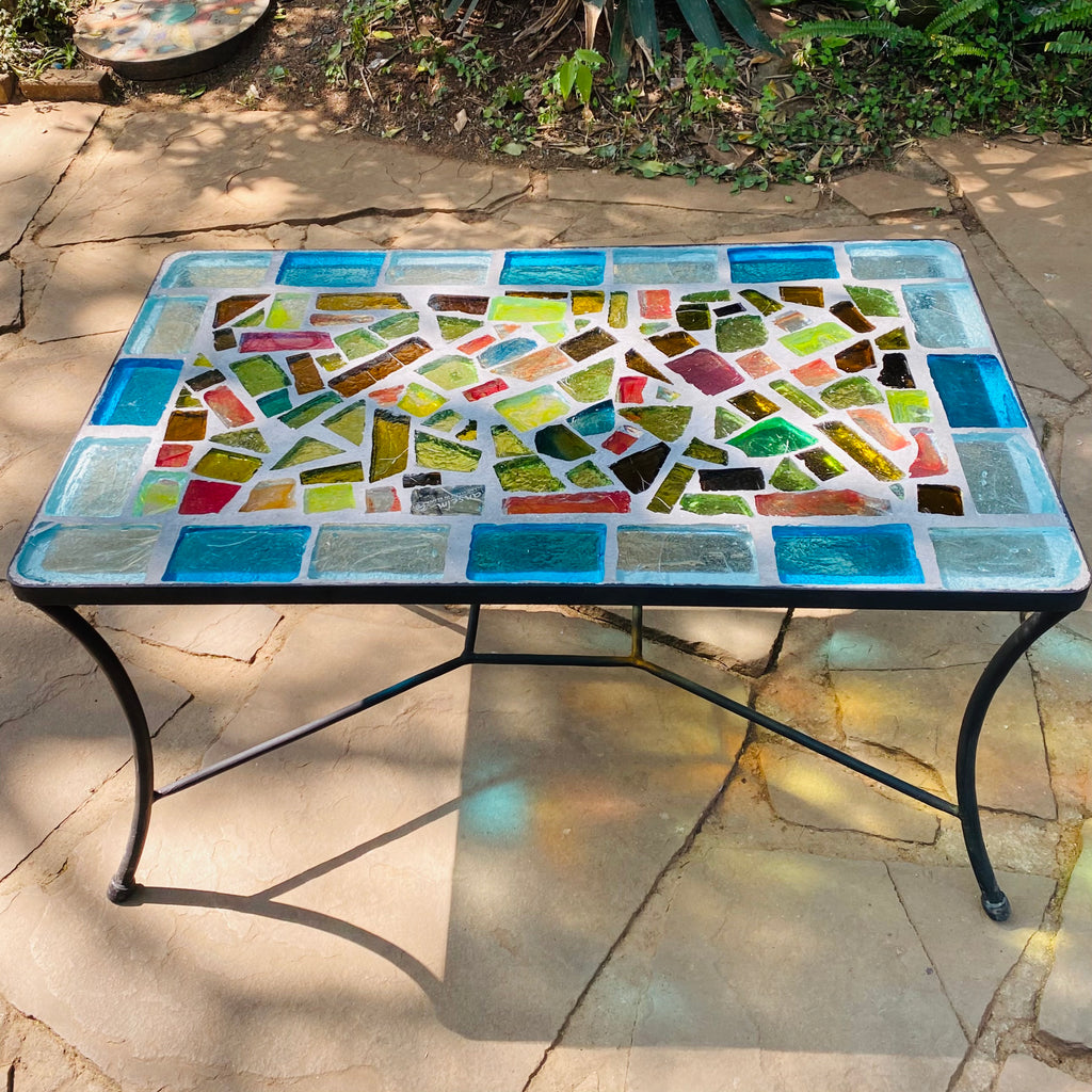 Dalle de Verre coffee table ~ 100 x 60cm rectangle, 50cm high