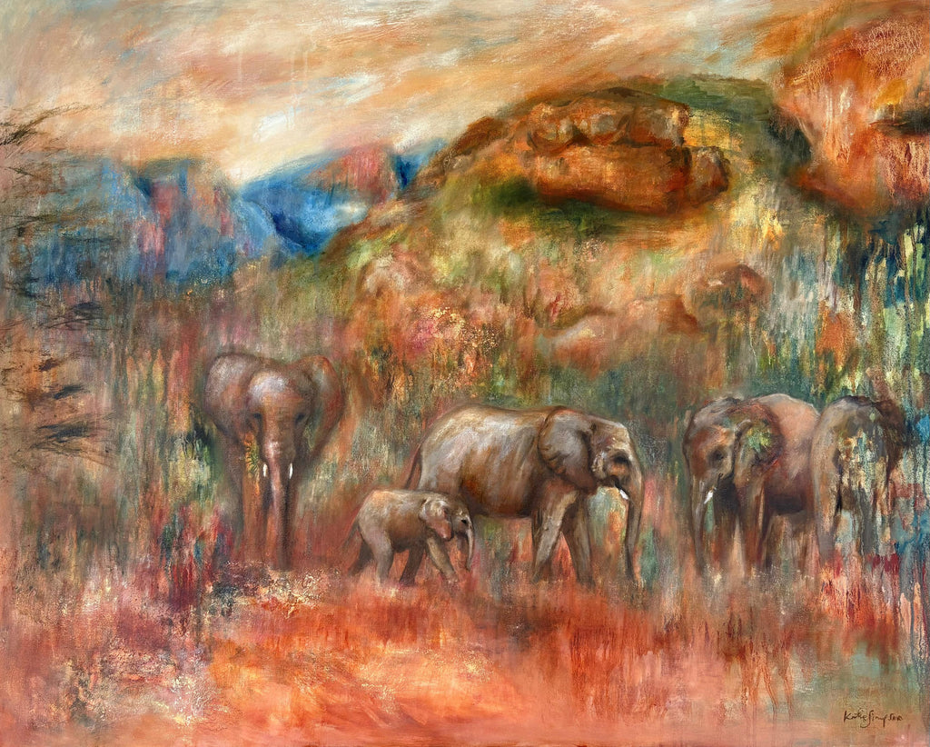 Painting - Katie Simpson ‘Elephants of Reteti’ - oil on canvas, unframed - 80cm x 100cm 2026

(20% to Reteti Elephant Sanctuary for this piece)
