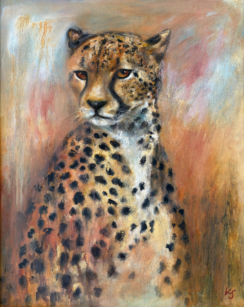Painting - Katie Simpson ‘Silent Watcher’ - oil on canvas, framed - 50cm x 60cm 2025