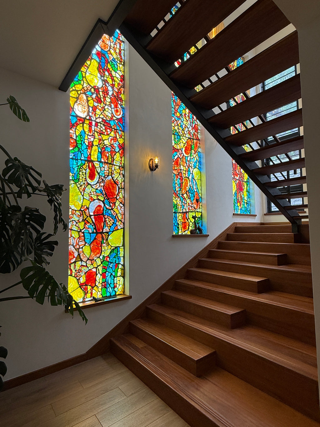 Dalle de Verre 'Maira’ ~ staircase windows