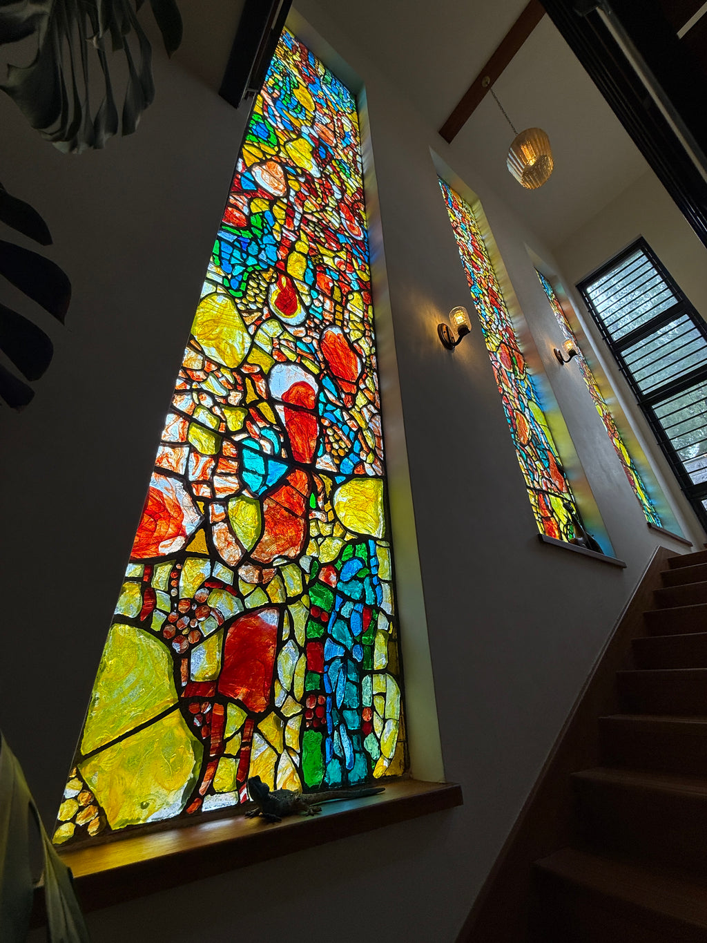 Dalle de Verre 'Maira’ ~ staircase windows