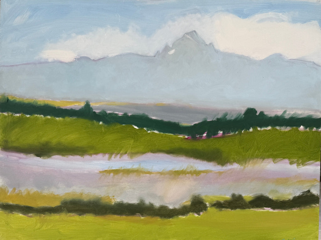 Painting - Mary Collis 'Mt Kenya Early Morning' - oil on canvas - 107cm x 82cm