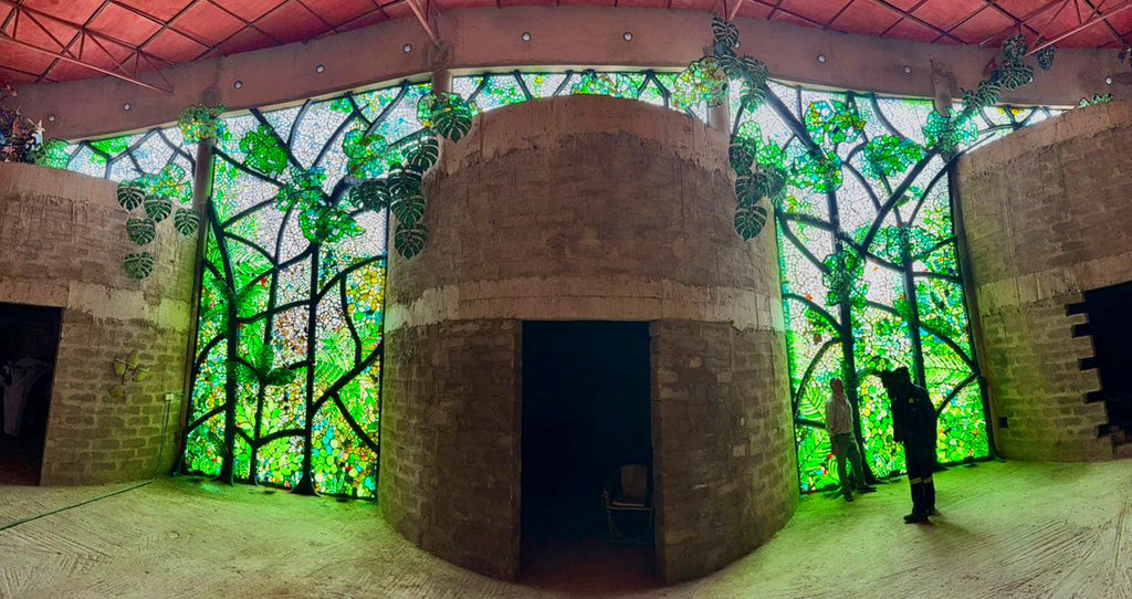 Dalle de Verre 'Gombe' panel ~ 140 sq m