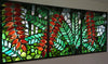 Dalle de Verre 'Heliconia' panel ~ 0.8 x 2.4m