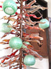 Chandelier 'Kelp Forest' with red leaves & 'fishnet' light cups