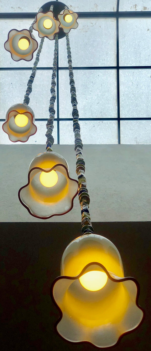 Chandelier 'Floppy Cups' hanging cluster