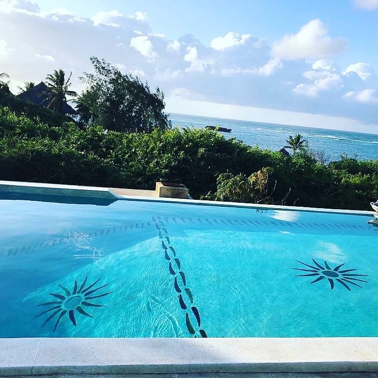 Dalle de Verre 'Palm' pool inserts