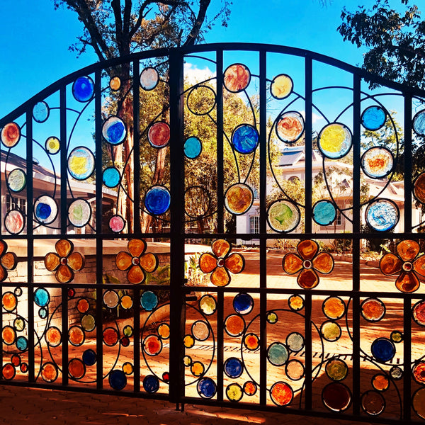 Funky Fencing gate 'Colourbomb' ~ 2m x 4m