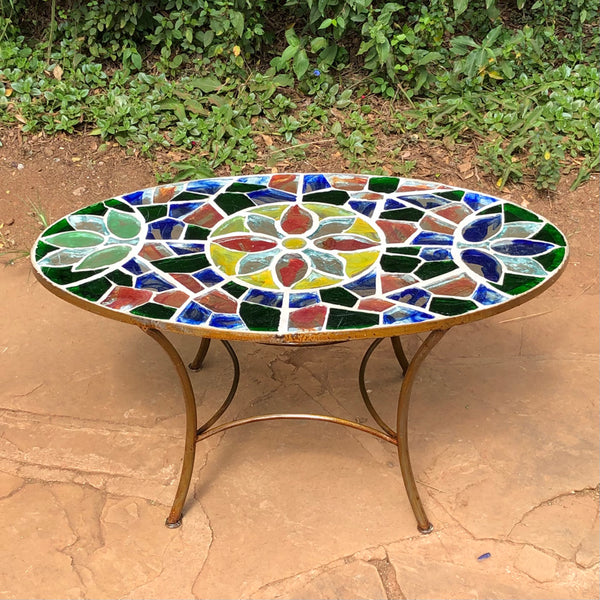 Dalle de Verre coffee table ~ 100 x 60cm oval, 50cm high