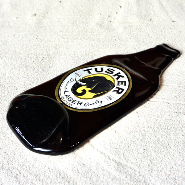 Slumped glass - Tusker bottle