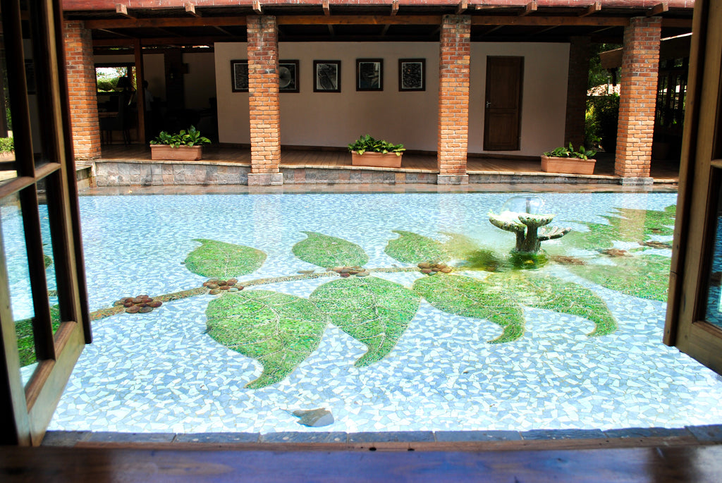 Mosaic 'Coffee Branch' pond art