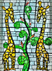 Dalle de Verre 'Tingatinga Giraffe' panel ~ 1.6m x 1m
