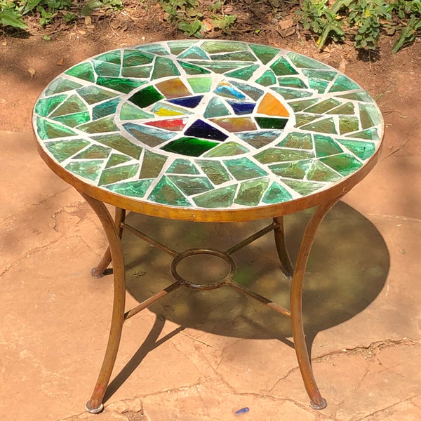 Dalle de Verre coffee table ~ 60cm diameter, 50cm high
