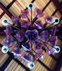Chandelier 'Purple Leaves' 6 oval cups