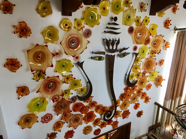 Wall art 'Ganesh in Flowers 2' 3m x 3m