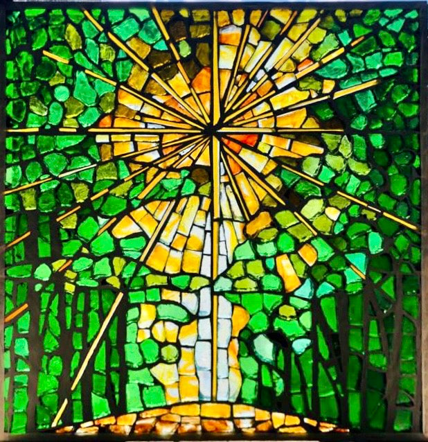 Dalle de Verre 'Forest Sunset' panel ~ 1.3m square