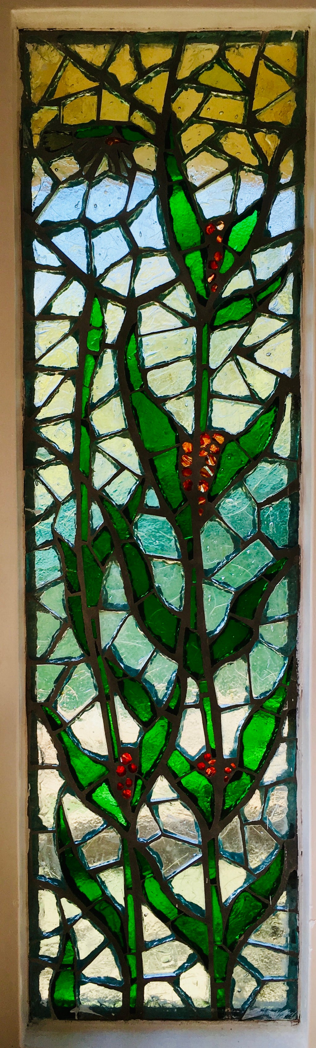Dalle de Verre 'Ginger' 2 panels ~ 1.6 x 0.5m