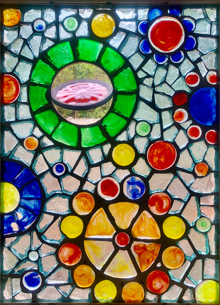 Dalle de Verre 'Whimsey 1' panel ~ 1.2 x 0.8m