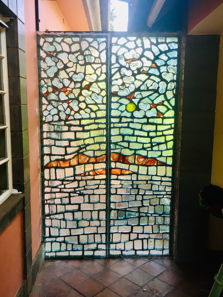 Dalle de Verre 'Hills' 2 panels ~ 2 x 1m